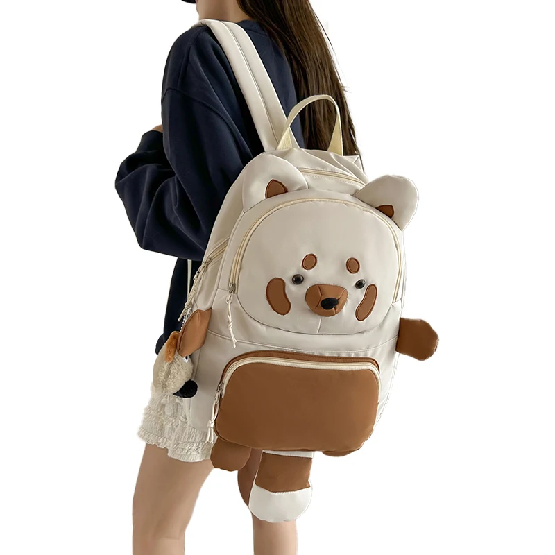 배낭 애니메이션 만화 자수 배낭 허스키 대용량 학생 학교 가방, 나일론 다기능 가방