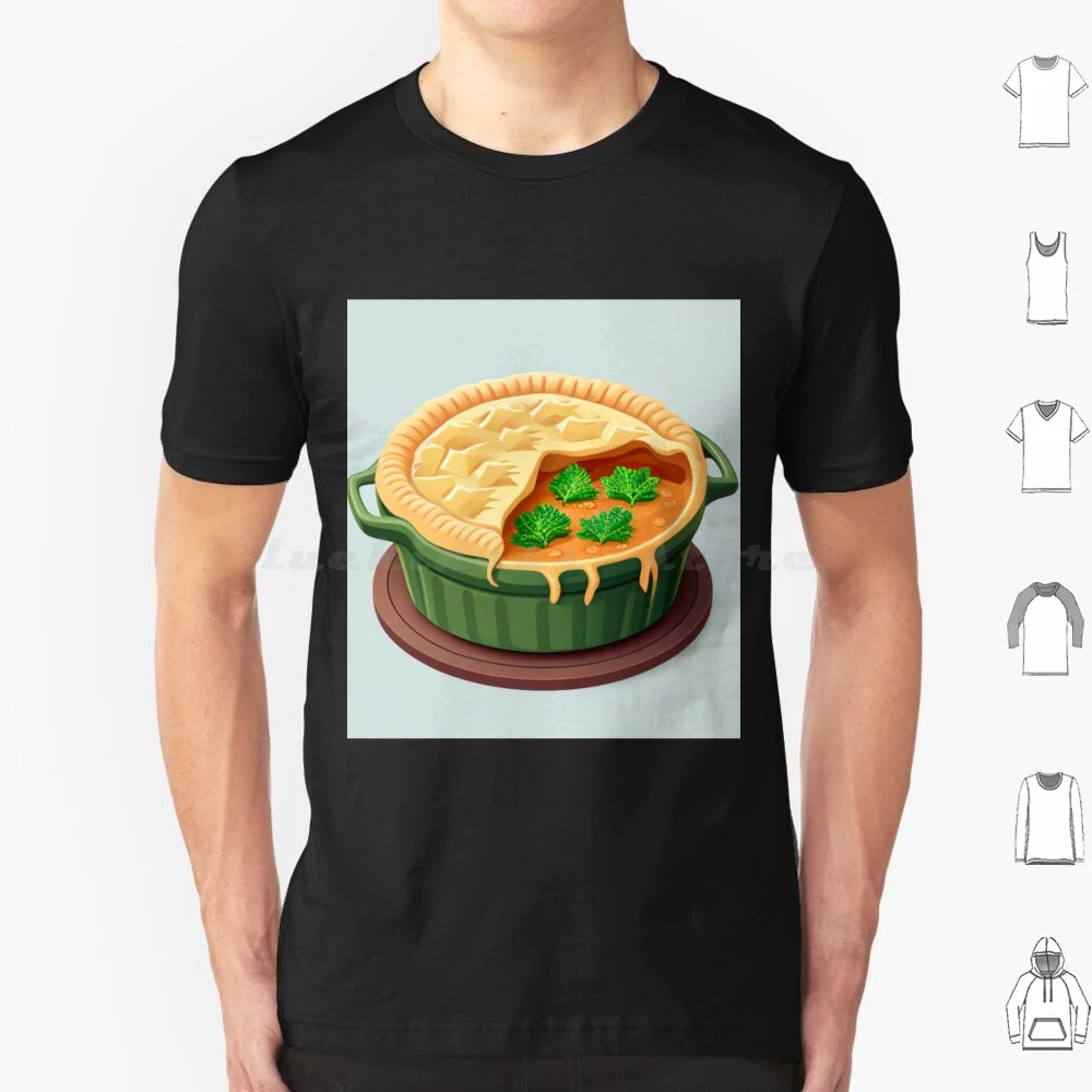 Potpie 1 T Shirt Cotton Men Women Diy Print Food Kawai Japanese Anime Vector Art Cute Aesthetic Cozy Warm Studio Ghibli