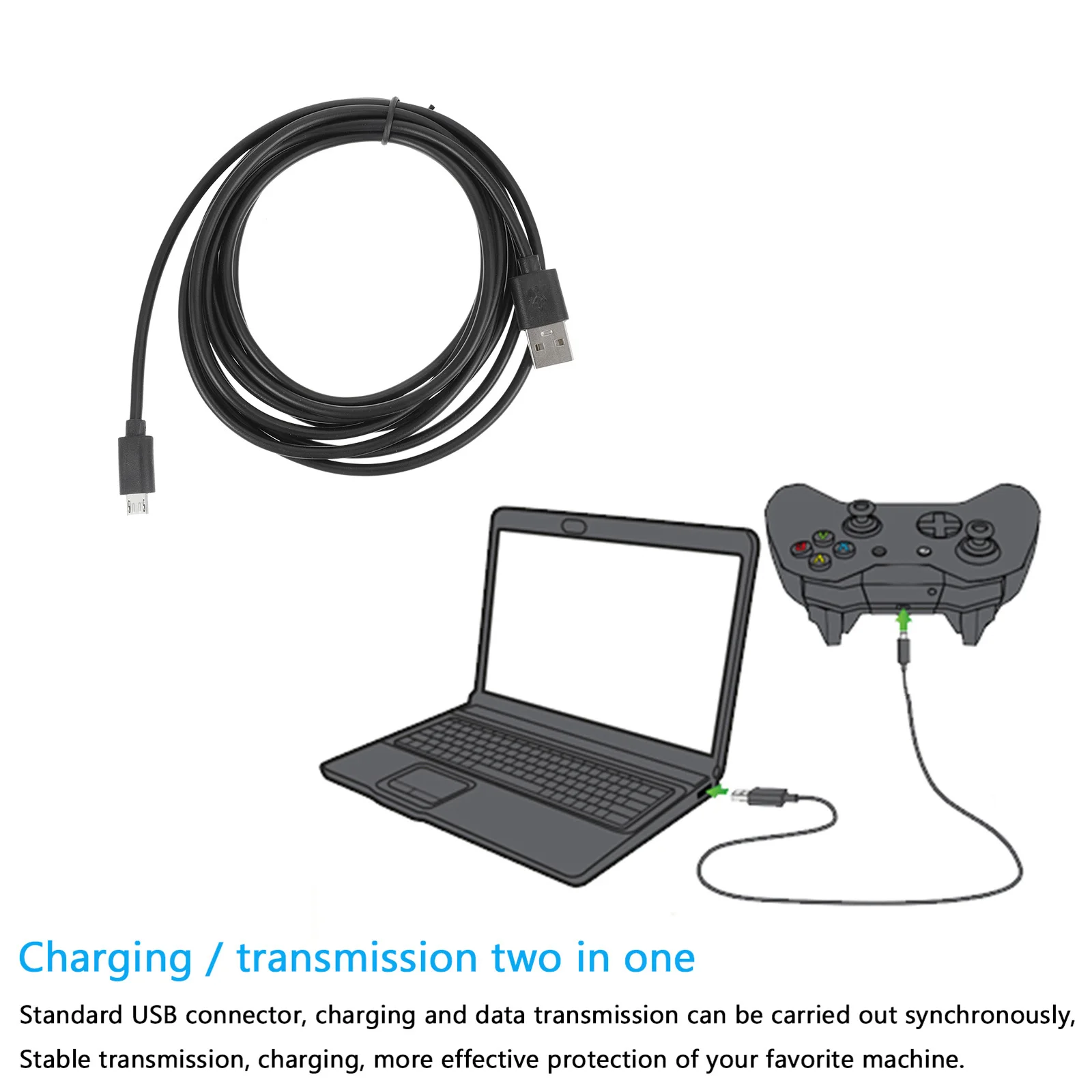 

2Pcs High Copper Core Charging Cable 3m Universal 20 USB Interface Data Line for Game Machine Data Cable Charging Line