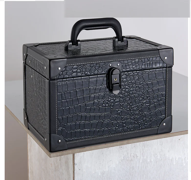 Women PU Cosmetic Case Cosmetic Suitcase Container Makeup Box Storage Bag Women Makeup Organizer Suitcase for Make Up Bag Box