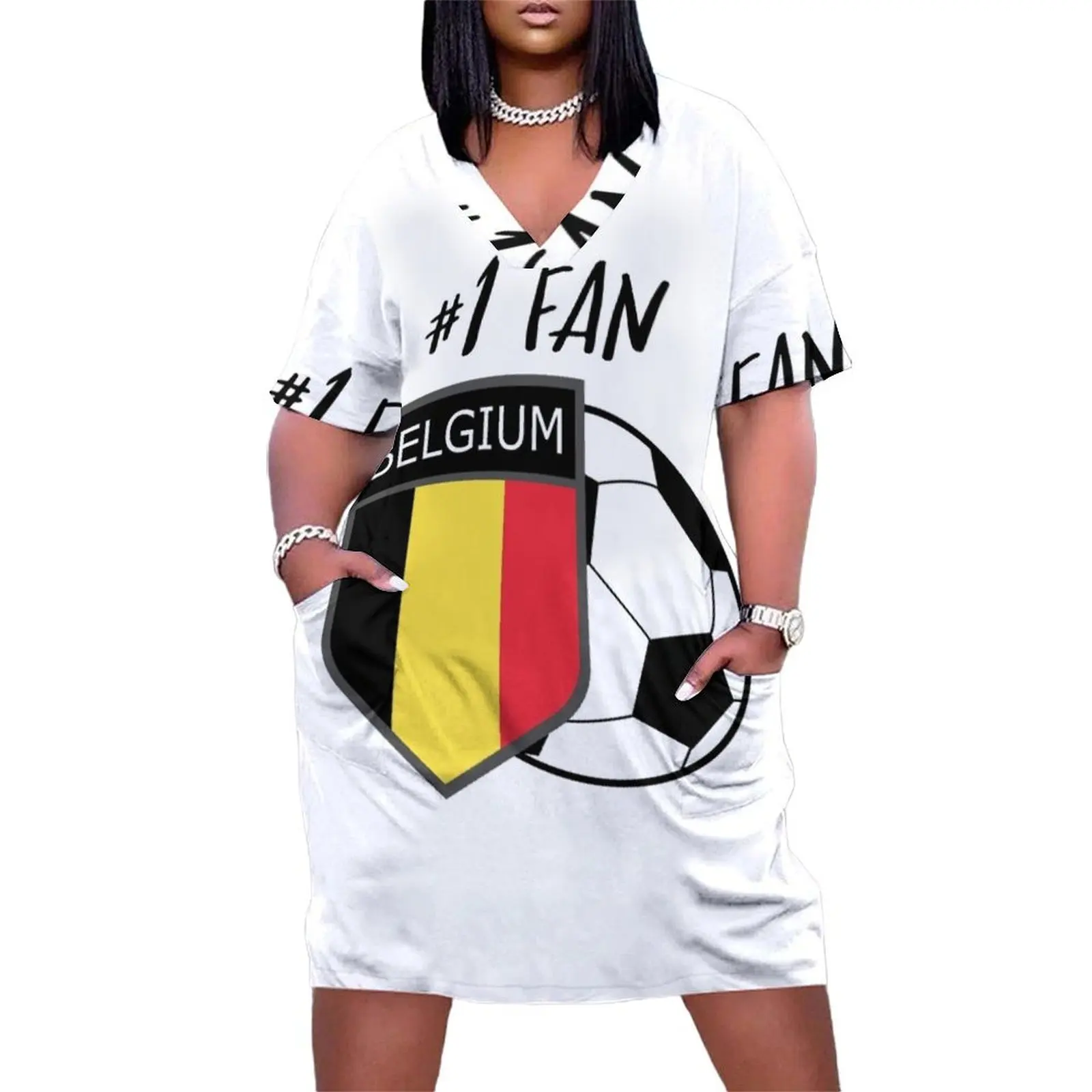 Belgium Soccer Team 2018 Belgium 2018 Soccer Games Belgium soccer team Loose Pocket Dress african dresses for woman