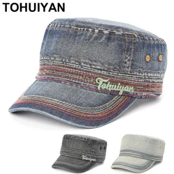 TOHUIYAN Unisex Military Hat Casual Cotton Army Cap Spring Summer Bone Gorras Cadet Hats Fashion Men Women Visors Being Headwear
