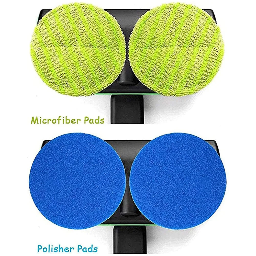 M17K 8Pcs Replacement Pad for Cordless Electric Rotary Mop Sweeper Wireless Electric Rotary Mop Scrubber Pad, Blue+Green