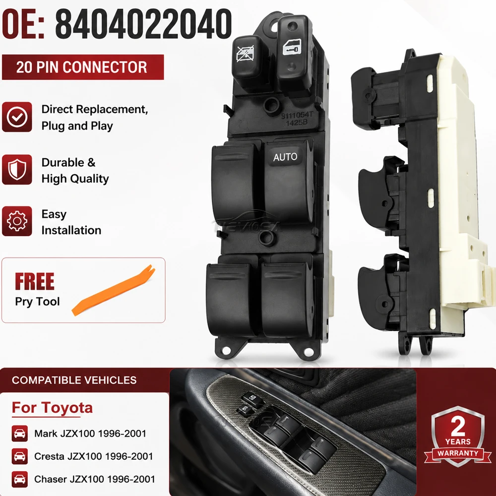 Power Window Control Switch For Toyota Chaser Mark II 6th GEN Cresta JZX100 GX100 1996 1997 1998 1999-2001 Right Hand Driver