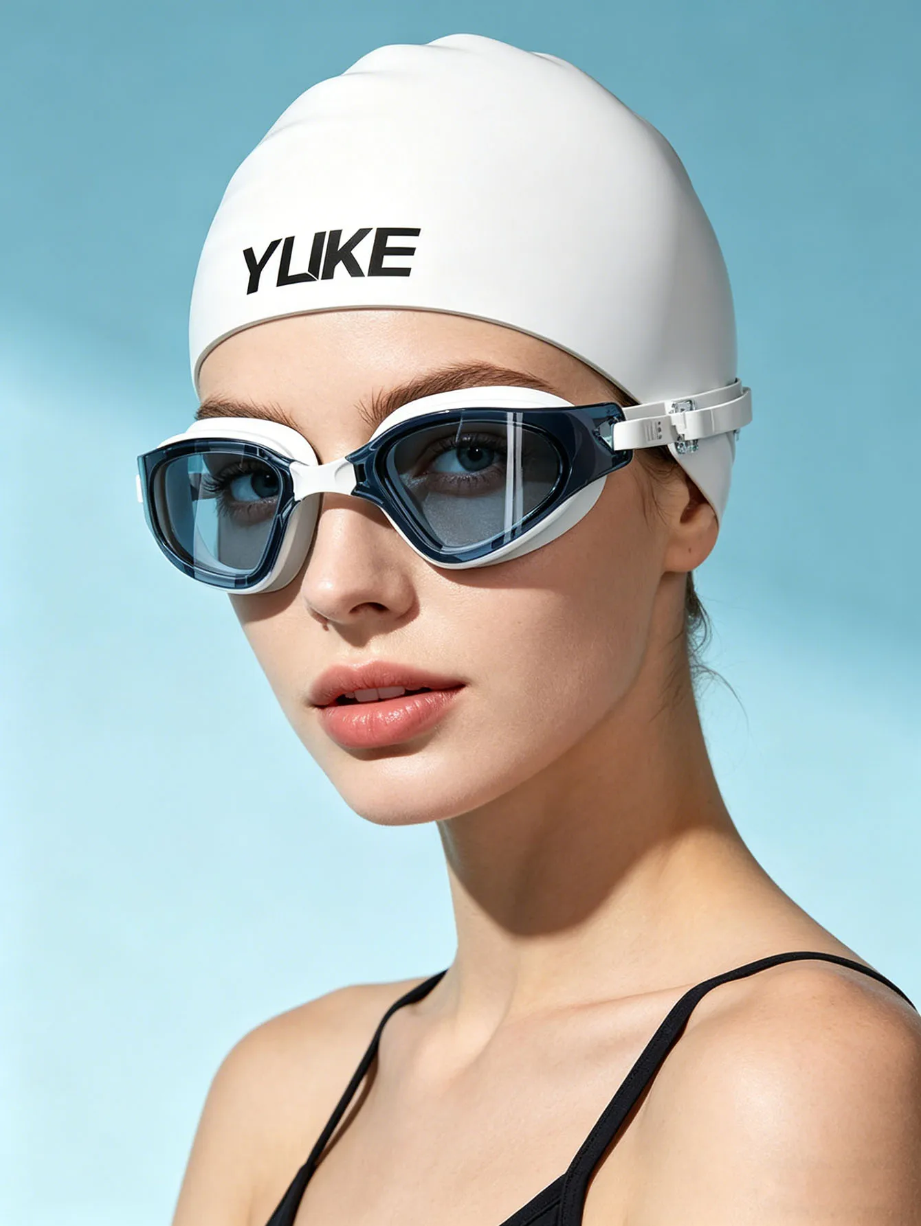 

Adult Large Frame Swim Goggles, Anti-Fog HD Clear Silicone Swimming Glasses, Leakproof Eyewear with Earplugs | Accesorios Piscin