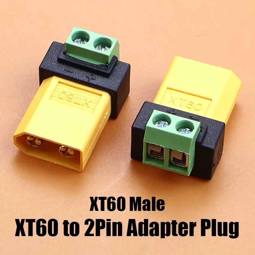 XT60 Solderless Connector Male Female To 2Pin Screw Terminal Adapter Plug Power Cable For RC Planes Drone Aircraft Balance