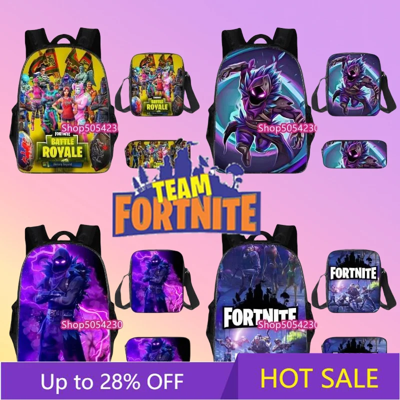 حار لعبة Fortnited 3 قطعة مجموعة حقيبة الظهر المراهقين طالب حقيبة سفر قلعة ليلة ثلاثية الأبعاد حقيبة المدرسة ألعاب شعبية الظهر