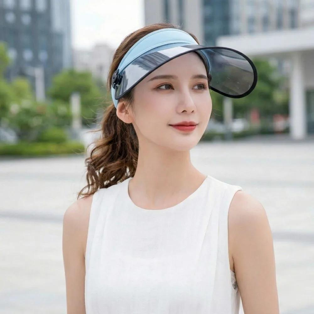 Beach Cap Portable Women Sun Hat Rollable Anti-UV Protection Empty Visor Cap Solar Protection Large Wide Brim Sunshade Cap Women