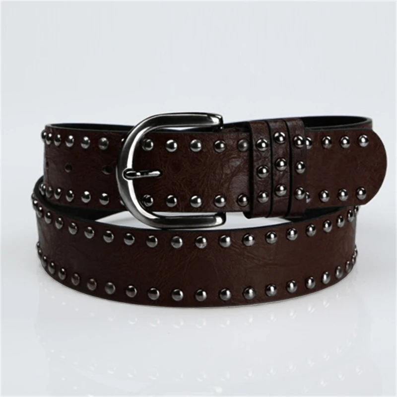 Jeans Belt Western Belt Women Faux Leather Belt Studded Belt Cowgirl Buckle Belt Drop Shipping