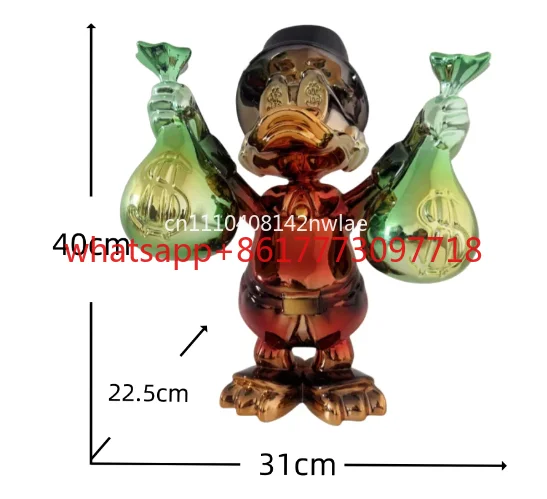 Internet celebrity tide play money bag  Duck cartoon sculpture large  home soft decoration store restaurant bar decoration