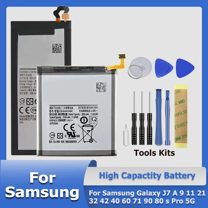 XDOU EB-BJ730ABE EB-BA920ABU EB-BA217ABY HQ-70N Battery For Samsung Galaxy J7 A 9 11 21 32 42 40 60 71 90 80 S Pro 5G + Tool Kit