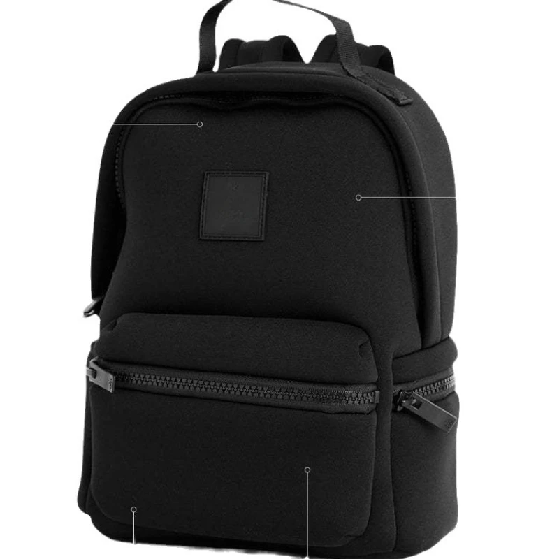 Ransel tahan air Karet chloroprene matte, tas fitness Hitam kain tas travel ibu wajah gaya Sama yoga