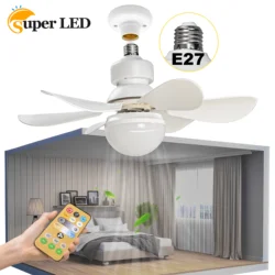 E27 Remote Control Large Size Fan Lamp with LED Lights Dimmable Mount Light Ceiling Fans for Bedroom Living Room