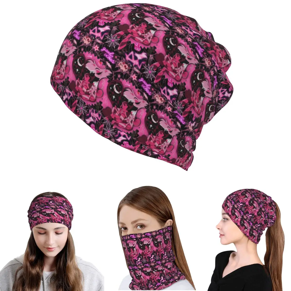 

Angel Dust Hazbins Bandana Neck Gaiter Face Scarf Multi-use Balaclava Beanies Hat for Men Women Adult All Season
