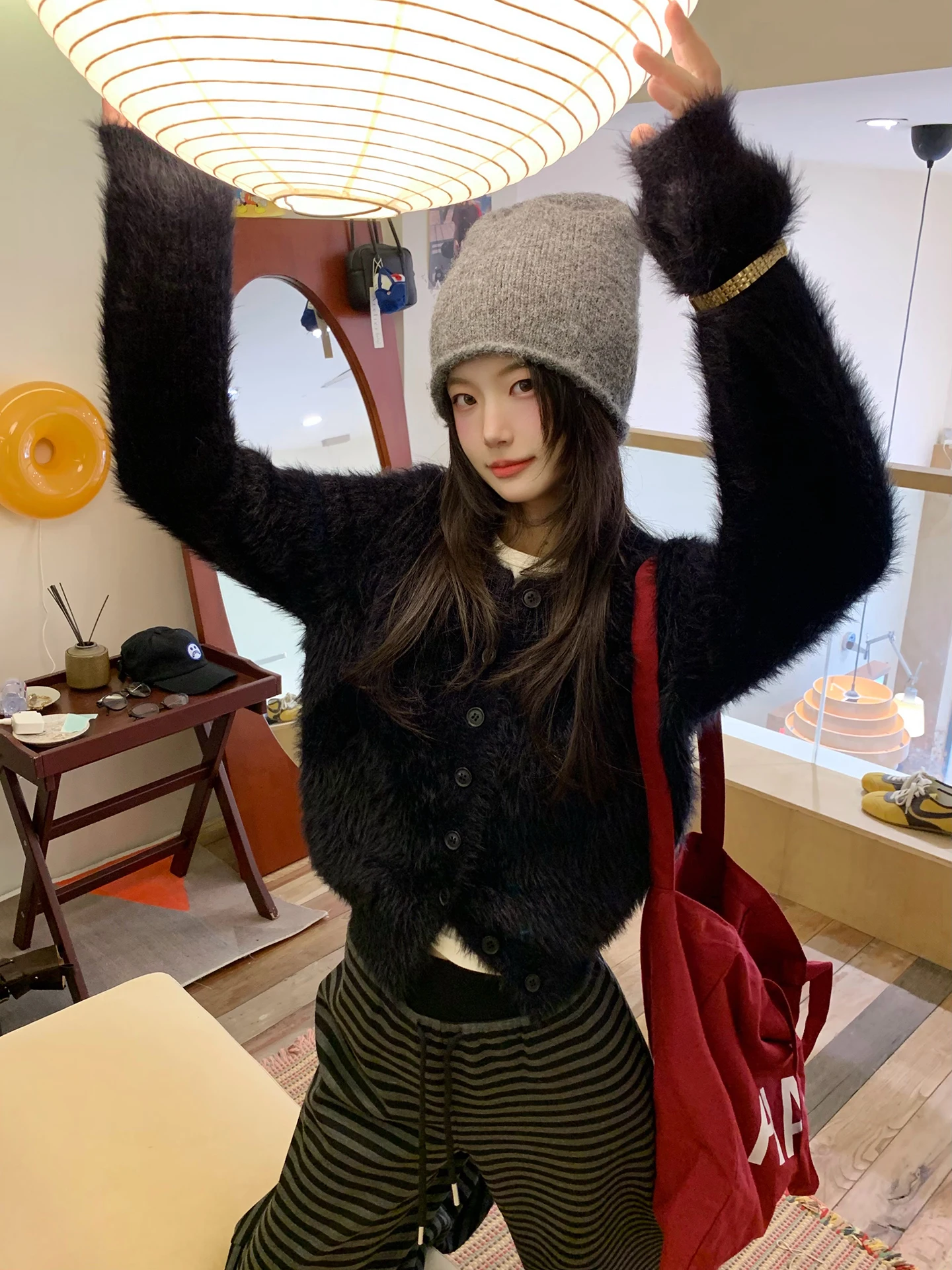 

Women's Faux Mink Fur Jaet ort Coat Warm Commute Sle Long Sve Pure Color Korean Version Small Size Autumn Winter New...