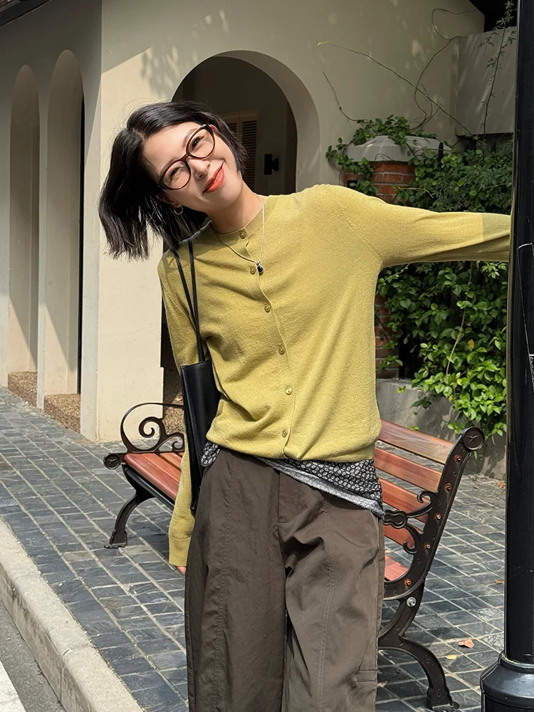 

Тонкий длинный шерстяной вязаный свитер с длинными рукавами для женщин, повседневный, модный, осенний, открытый кардиган-топ