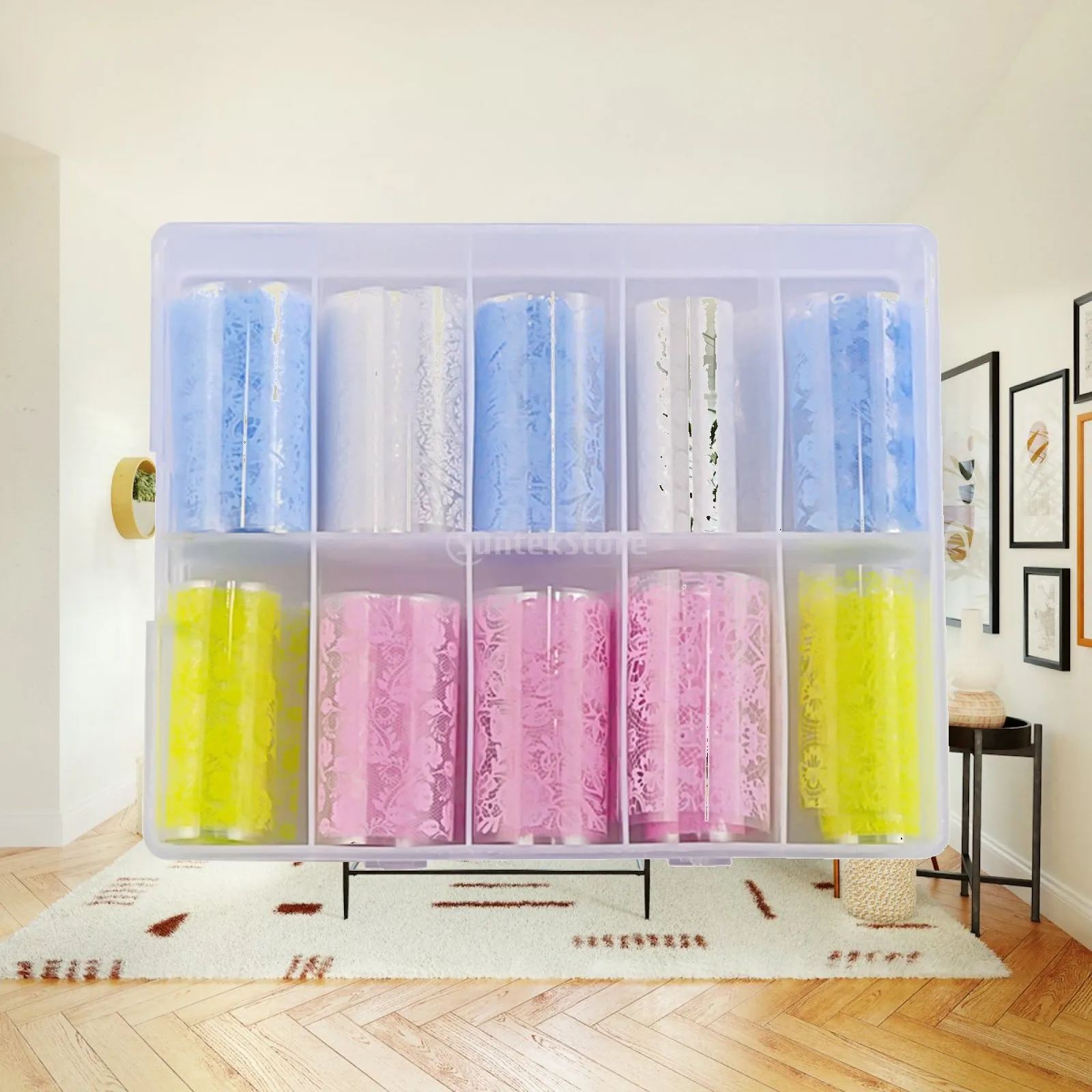 Lace Nail Transfer Paper Delicate Nail Transfer Paper with Storage Case Manicure Stickers Elegant Eye-Catching