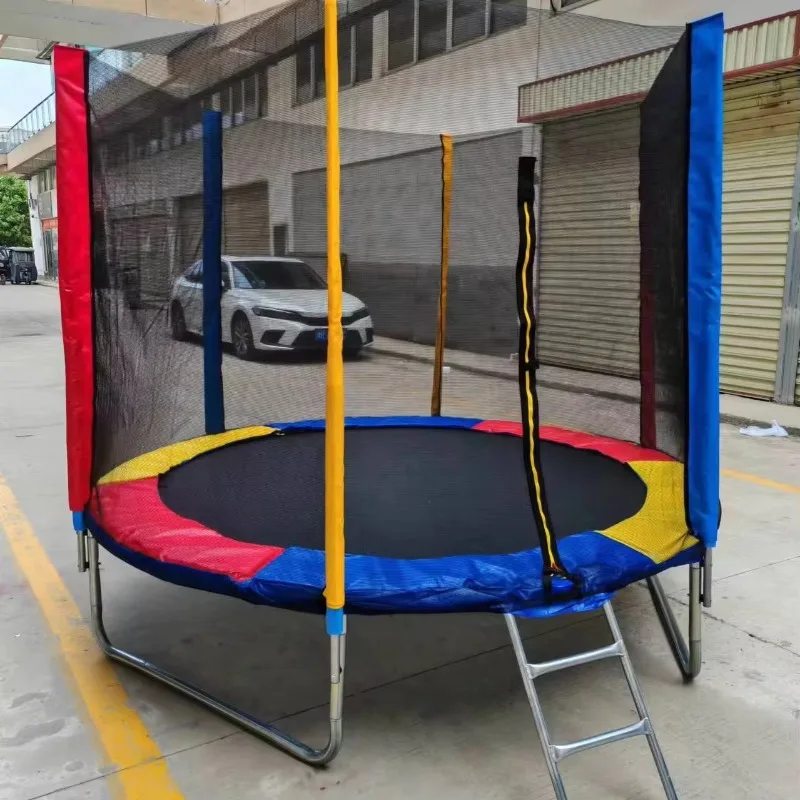 Round 8/12/14/16FT trampoline with protective net for family PP mat trampoline for amusement