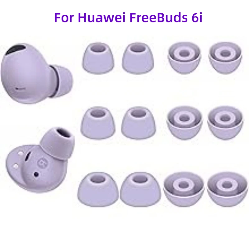 

Noise-Isolating Secure Fit Silicone Eartips - 3 Pairs Soft Covers For Huawei FreeBuds 6i (True Wireless Earphones)