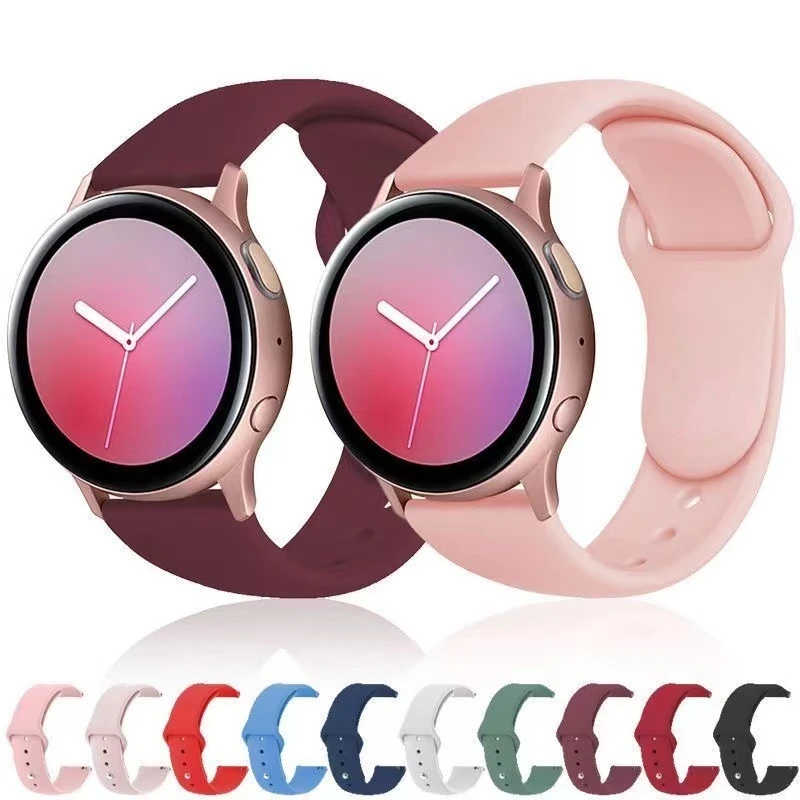 

20mm 22mm Silicone Strap For Samsung Galaxy Watch 6/5/4/Active2/Huawei Watch 4/3/GT4-3 bracelet wristband For Amazfit Bip Correa