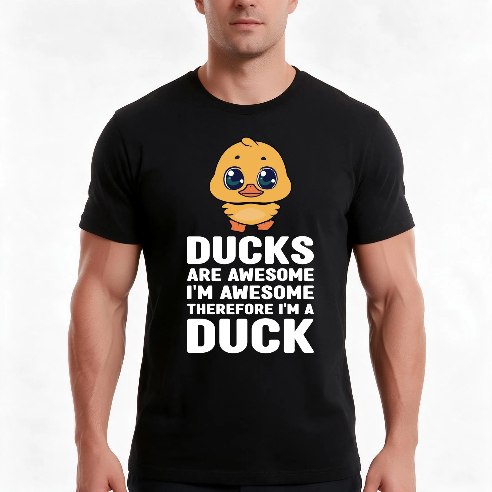 Funny Ducks Are Awesome I'm Awesome Therefore I'm a Duck Lover T-Shirt, Summer Casual Cotton Tee, Oversized Streetwear Tops