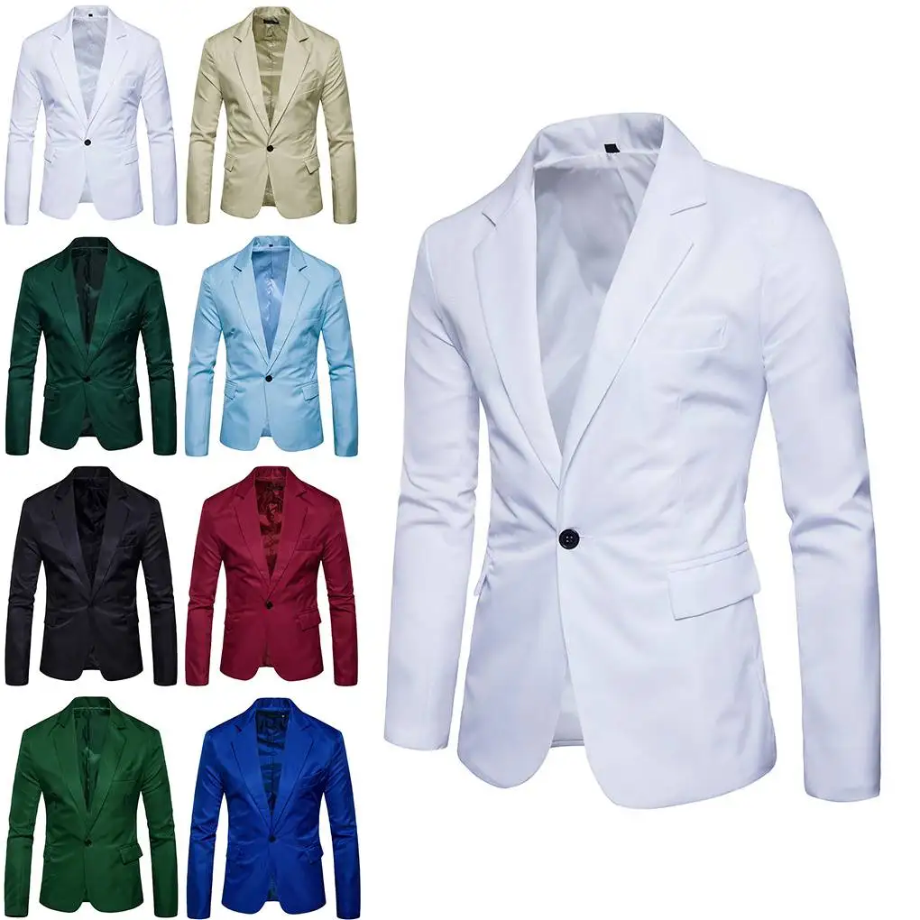 

Men's Slim Suits Male Business Casual Groomsman Suit Solid Jacket Autumn Coat
