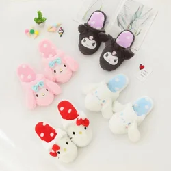 Sanrio Slippers Cartoon Hello Kitty My Melody Kuromi Cinnamoroll Autumn and Winter Warm Cotton Soft Home Shoes Holiday Gifts