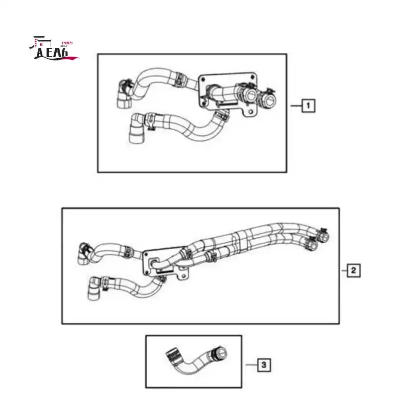

AEA6-Car Heater Supply And Return Hose Radiator Cooling Hose For Jeep Grand Cherokee 3.0 2014-2019 55038033AG 55038033AA