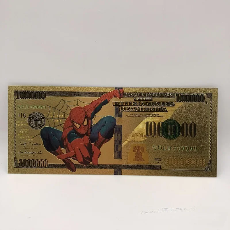 Marvel The Avengers Gold Foil Paper  Decoration Anime Toys Figures Iron Man Captain America Collect Currency Kids Birthday Gifts