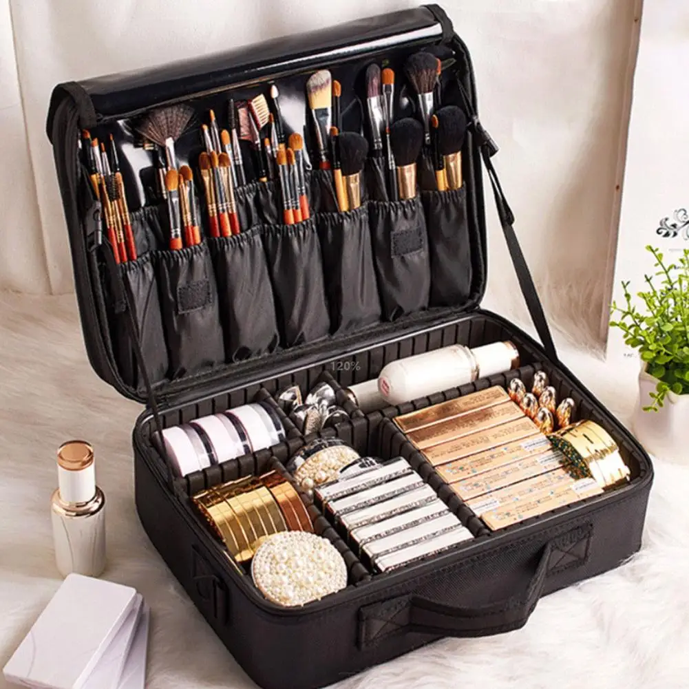 

Travel Makeup Train Case Makeup Cosmetic Case Organizer Large Capacity Portable Oxford Cloth Artist Storage Bag Accessories