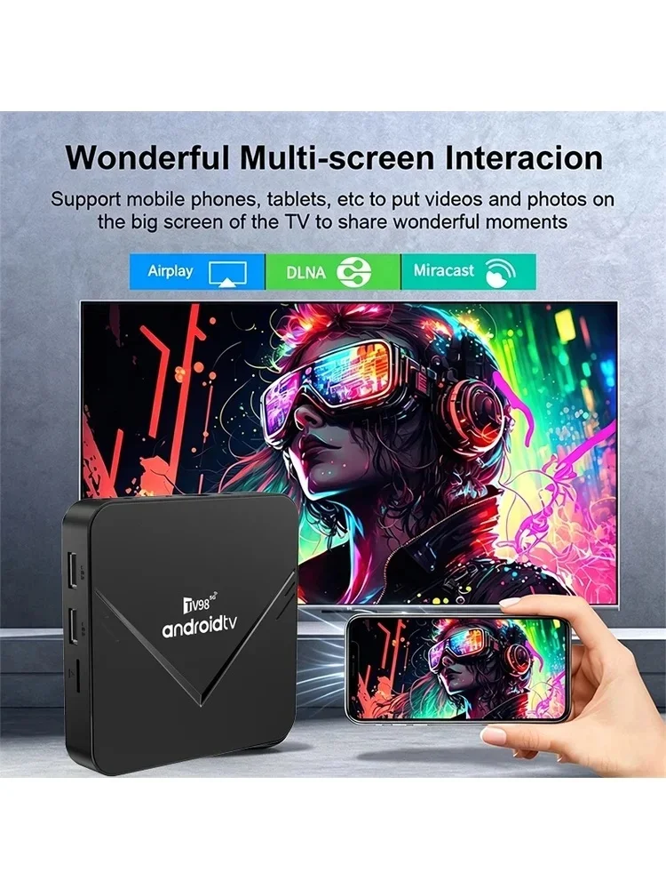 Android TV Box 8K TV98 RK3518, czterordzeniowy procesor, Android 14, WiFi6, BT5.0, 4K HD, X13, asystent głosowy, 8 GB, 128 GB, domowy system IPTV, nowy model, 5G, dekoder. — 2