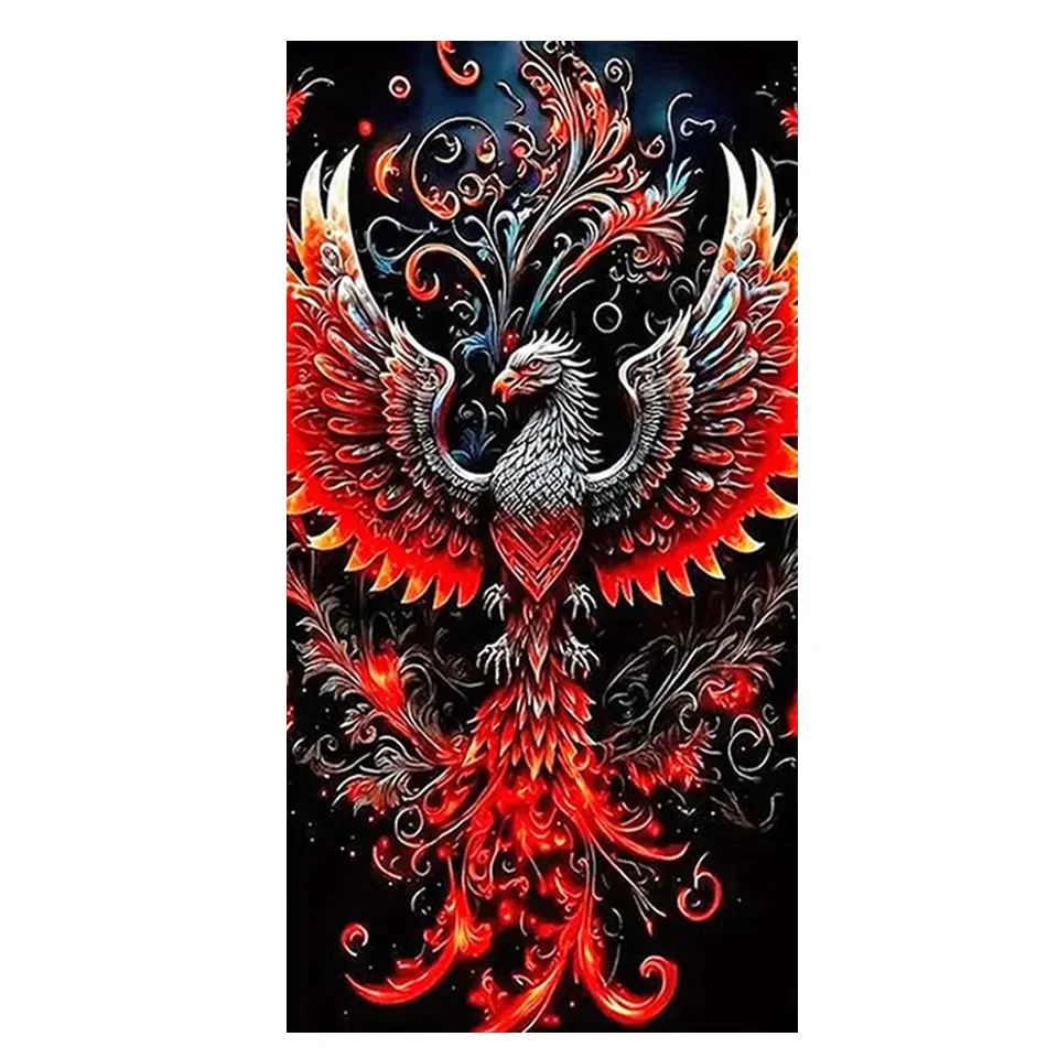 Red Phoenix Diamond Painting Kits Large Size diy Full Square Round Diamond Embroidery Mosaic Art For Living Room Home Decoration