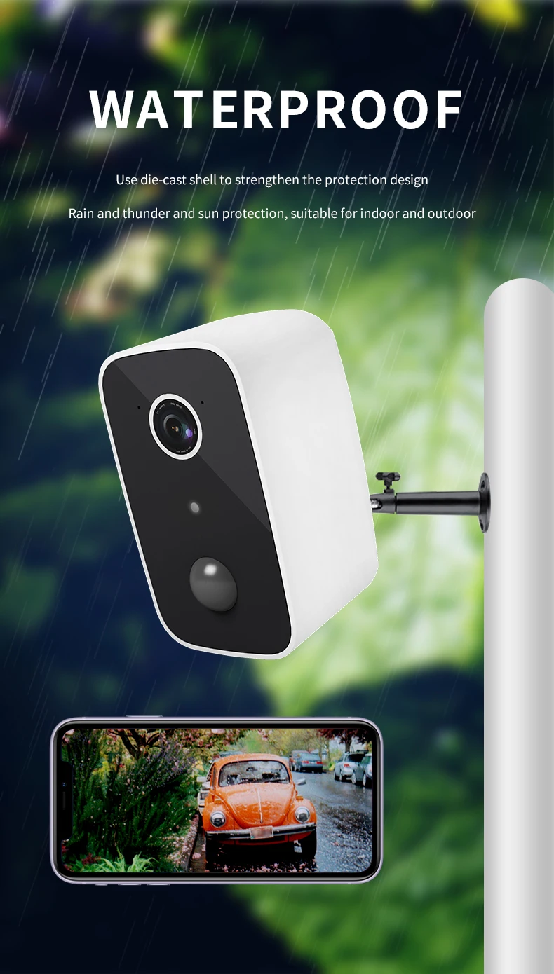 

2MP 1080P Battery Power Low Comsunption WIFI IP Camera Wire-Free Full Color AI Humanoid Detection Home Security Baby Monitor