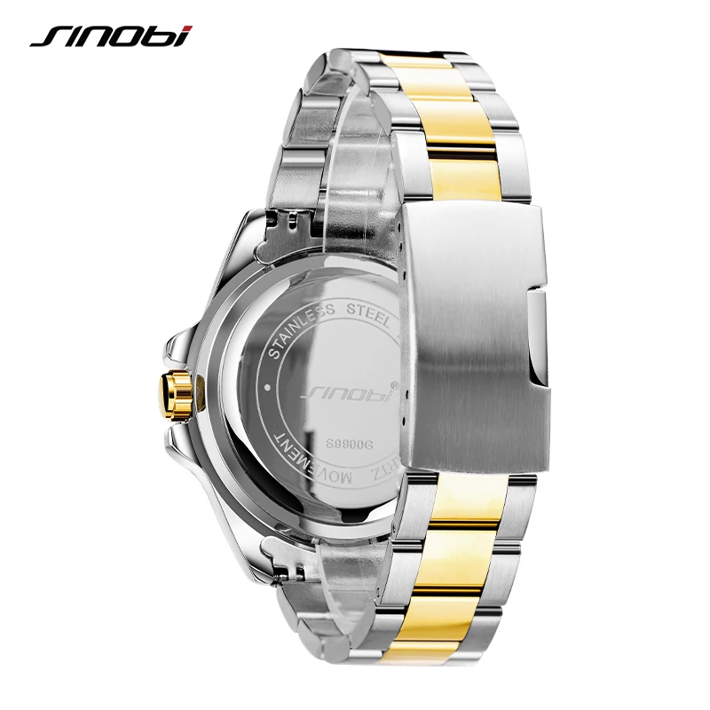 SINOBI Top Luxury Brand Men\'s Watches Original Fashion Mans Quartz Wristwatches Stainless Steel Male Gifts Clock Montre Homme