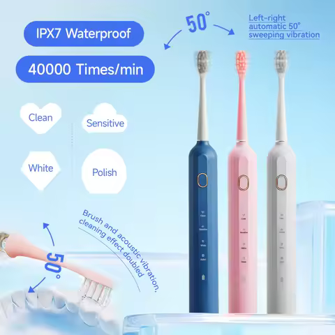 Sonic Electric Toothbrush for Adults lPX7 Waterproof 50° sweeping vibration UsB Rechargeable High Frequency cleaning