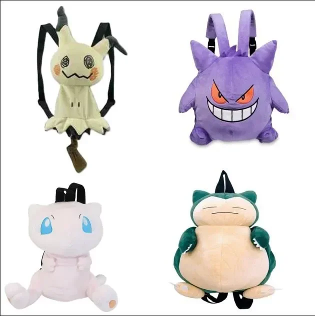 

Плюшевый Рюкзак с покемоном, кавайная игрушечная кукла Mimikyu Eevee Mew Gengar Snorlax, сумка, женская сумка через плечо, детский подарок