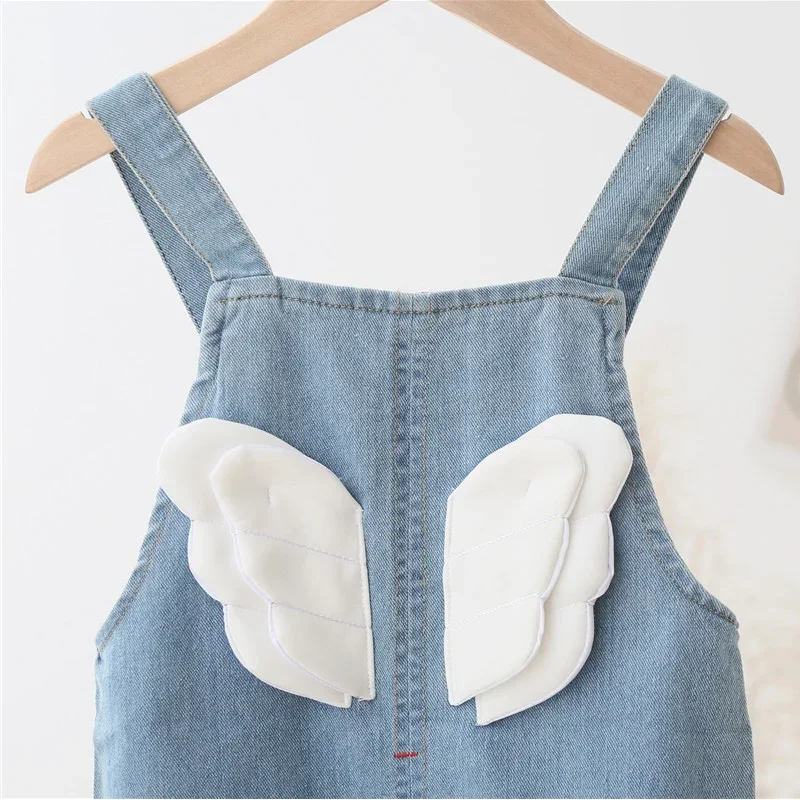 DIIMUU Toddler Clothing Girls Bib Pants Baby Denim Overalls Casual Jeans Dungarees Children Rompers 1-4 Years