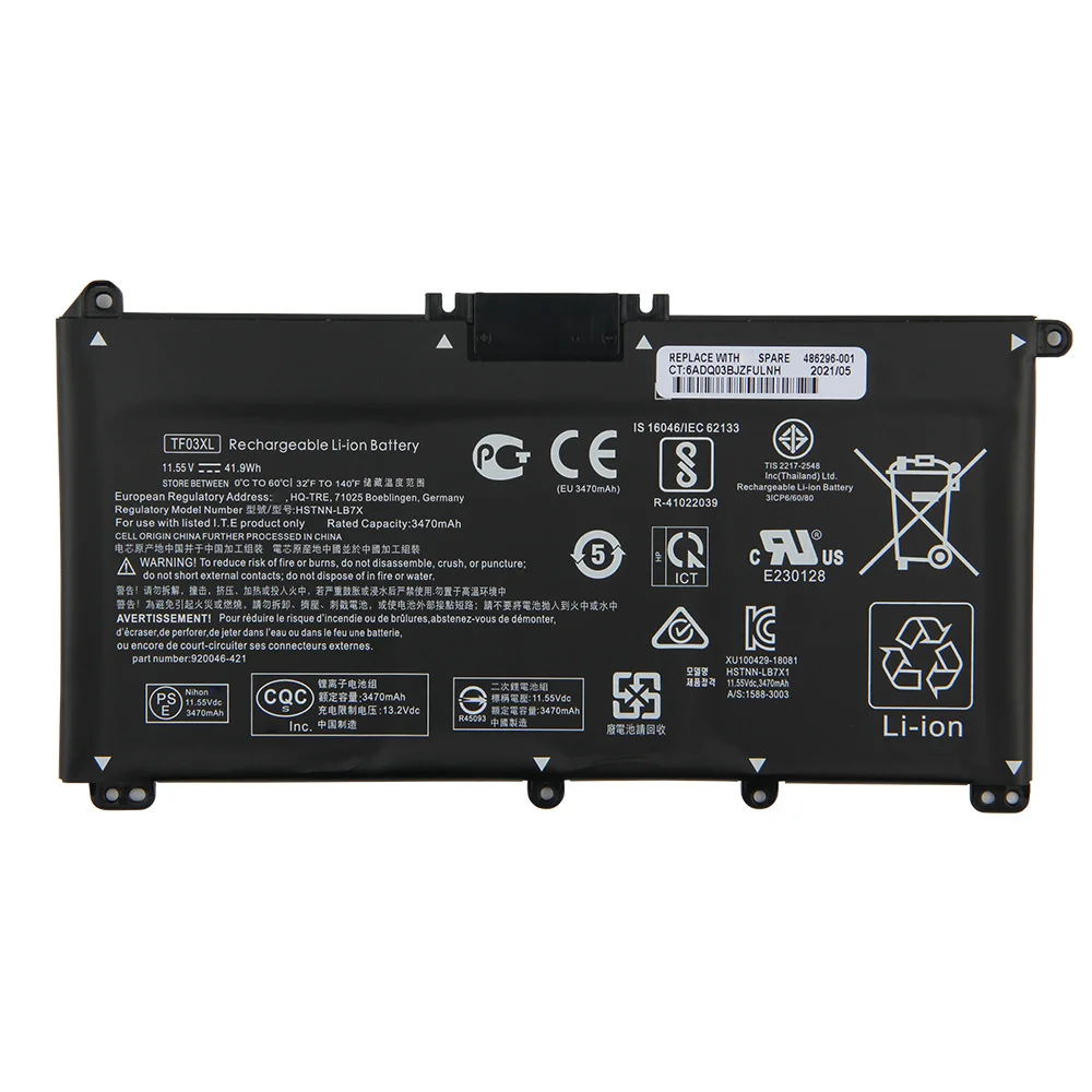 Original Replacement Battery TF03XL For HP Pavilion X360 14-CD Series HSTNN-LB7J HSTNN-LB7X Rechargable Battery 3630mAh + Tools