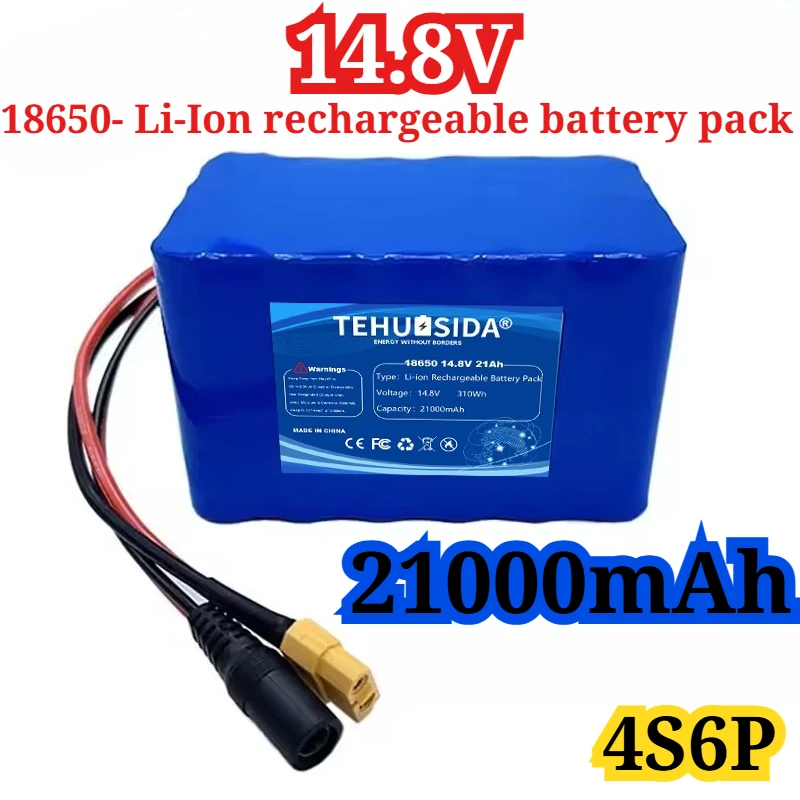 14.8V21Ah18650-4S6P Lithium-ionrechargeable Battery Pack with Built-in BMS Suitable for Night Fishing Lamp Heater Backup Battery