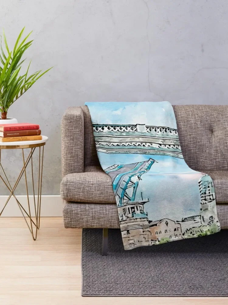 Tower Bridge London paint Throw Blanket Shaggy Summer Single Thermals For Travel Blankets