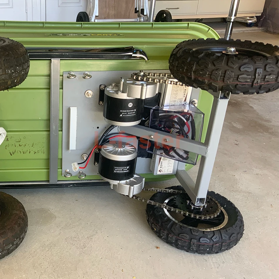 Carro de plataforma pesada barato de 250W, kits de conversión de carritos manuales eléctricos DIY, Motor de engranaje cepillado de doble CC