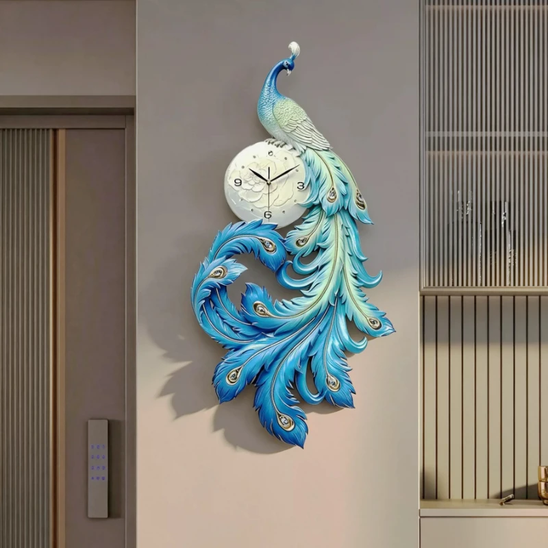 Minimalist Peacock Wall Clocks Living Room Vintage Fashion Nordic Wall Watch Aesthetic Xenomorph Reloj De Pared Room Decorations