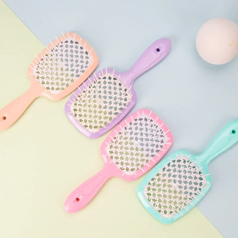 1pc Fluffy Modeling Comb Mesh Comb Beautfy Hairdressing Hair Smoothing Honeycomb Plastic Massage Tool Dry and Wet Hollow Comb