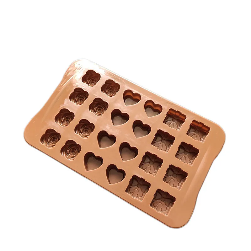 Heart Shaped Rose Chocolate Mould Silicone Mould Suitable for Valentine's Day Easter Holiday Kids Party Baking Tools Supplies