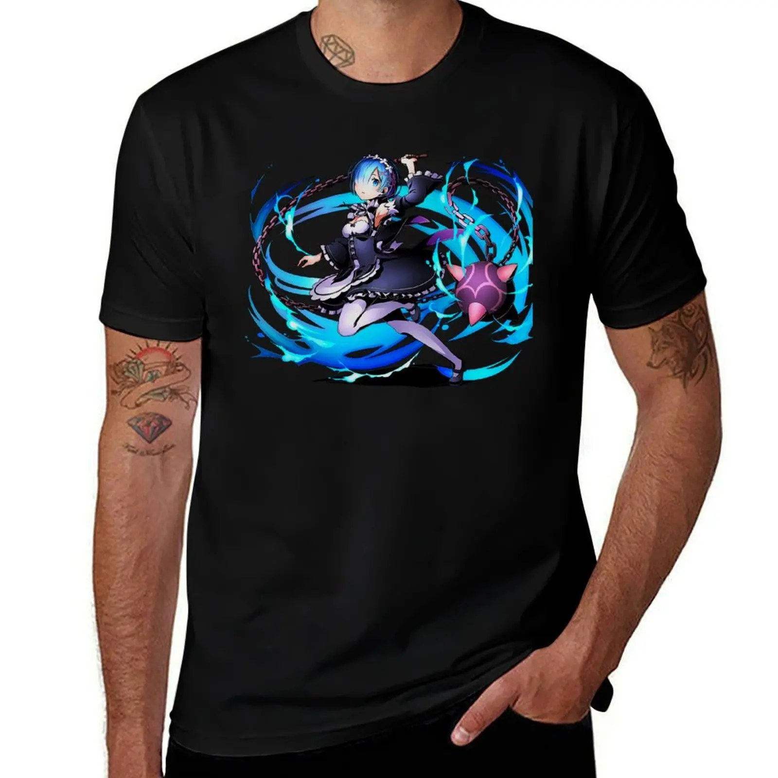ReZero | Rem | Anime Girl T-Shirt Sports Casual Short Sleeve Cotton Tee T-Shirt