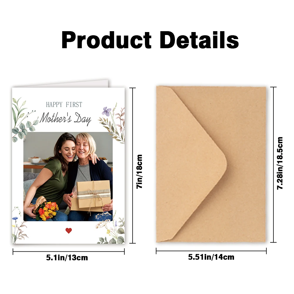 2pcs greeting card custom images, customizable blank card, DIY card, suitable as a gift to express feelings on various holidays