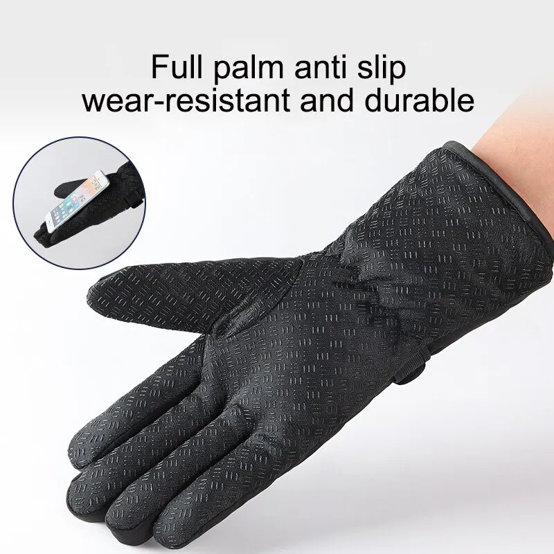 Męskie zimowe rękawice narciarskie Ciepłe i pluszowe, pogrubione wodoodporne rękawiczki Kolarstwo na świeżym powietrzu Wiatroszczelne i odporne na