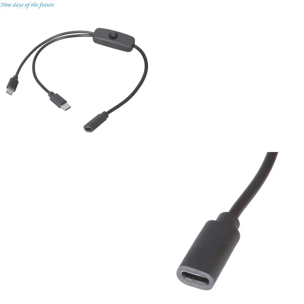 كابل مقسم من النوع C، سلك شحن بمنفذ USB C إلى USB C وكابل Micros USB E65A #1