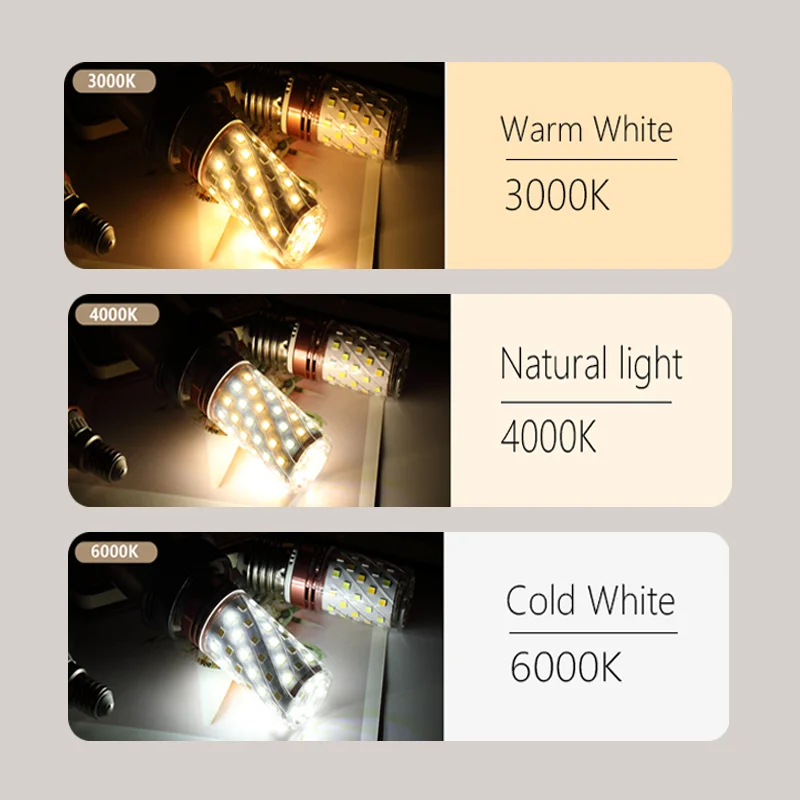 4PCS LED Corn Bulb E27 E14 Light Bulb Crystal Lamp Chandelier Candle Light For Home Decoration