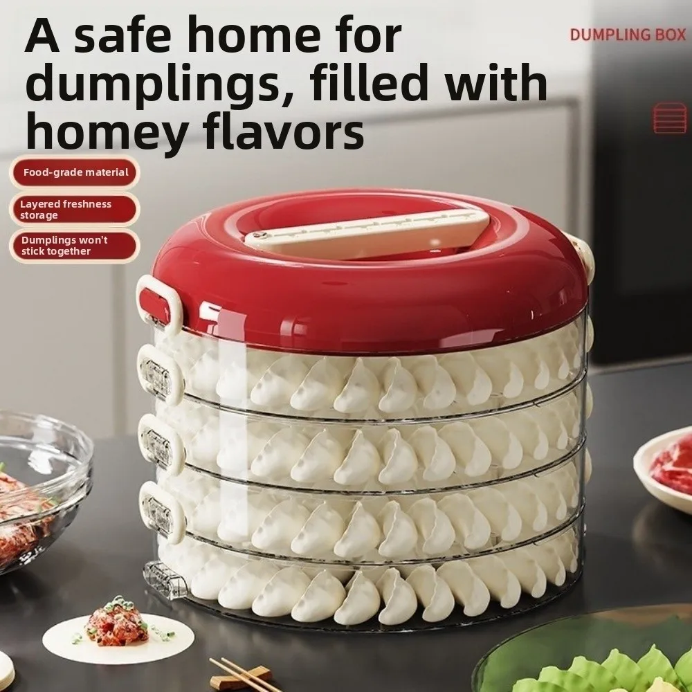 صندوق زلابية متعدد الطبقات من الدوبامين، غطاء محكم قابل للتكديس، صندوق حفظ طازج، صندوق تخزين وونتون شفاف، يحافظ على طازجًا